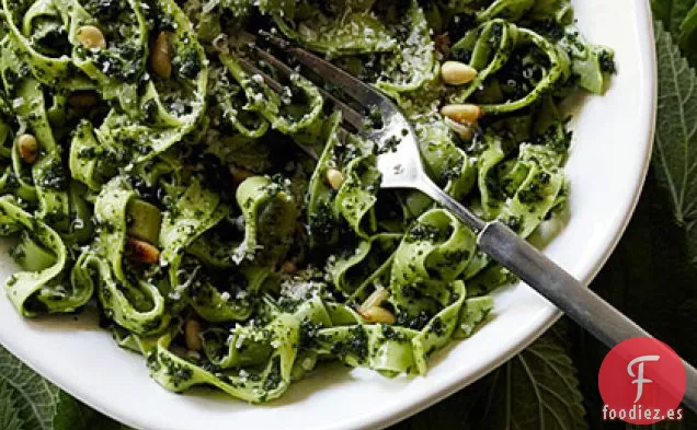 Tagliatelle con Salsa de Ortiga y Piñones