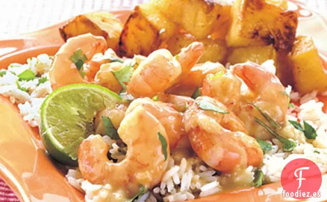 Camarones al Curry y Cilantro Verdes Picantes