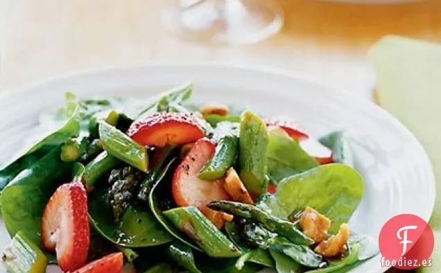 Ensalada de Espinacas, Espárragos y Fresas