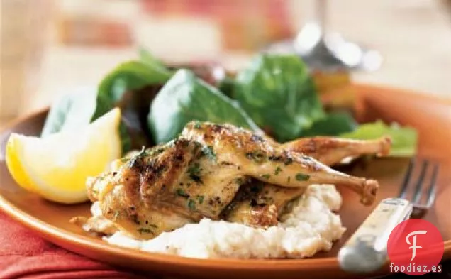 Codorniz a la Parrilla con Polenta Blanca