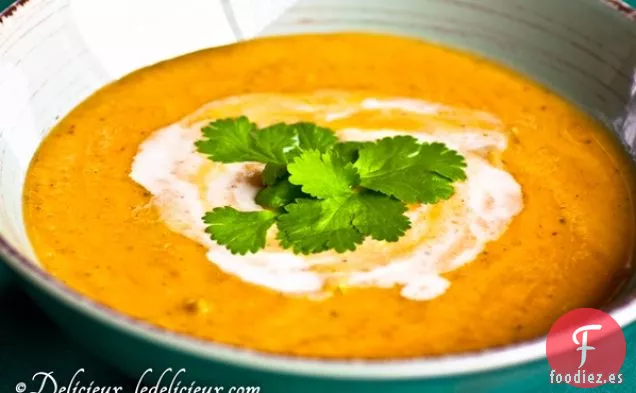 Sopa De Calabaza Tailandesa Con Leche De Coco