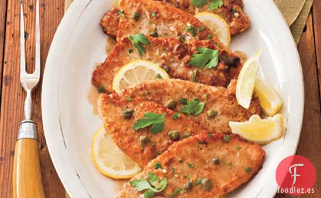 Chuletas de Pavo con Salsa de Alcaparras de Limón