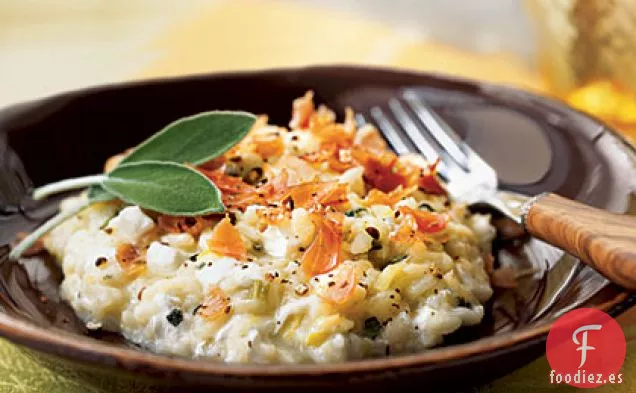 Risotto de Salvia con Mozzarella Fresca y Jamón