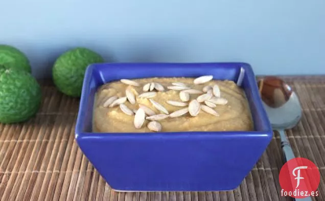 Sopa De Calabaza Con Lentejas Rojas Y Lima Kaffir