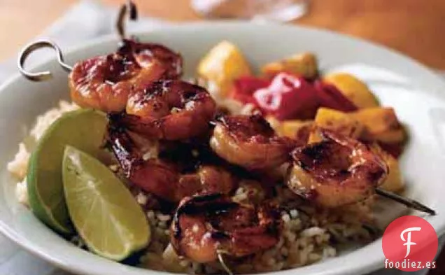 Camarones Especiados Glaseados con Fruta de la Pasión