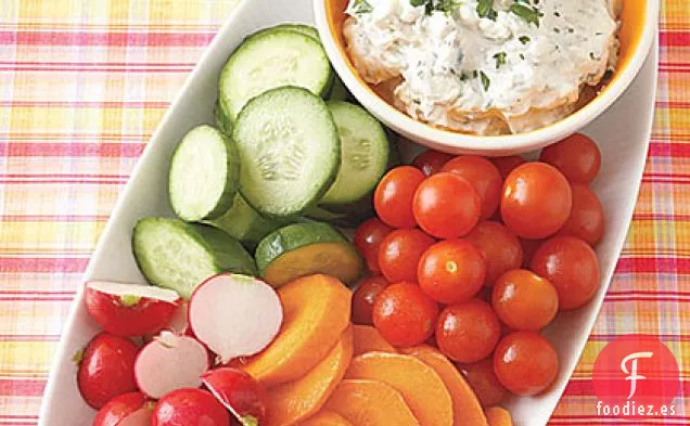 Crudités con Salsa de Queso Azul