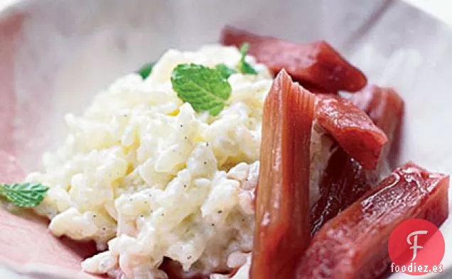 Arroz con Leche con Ruibarbo Escalfado