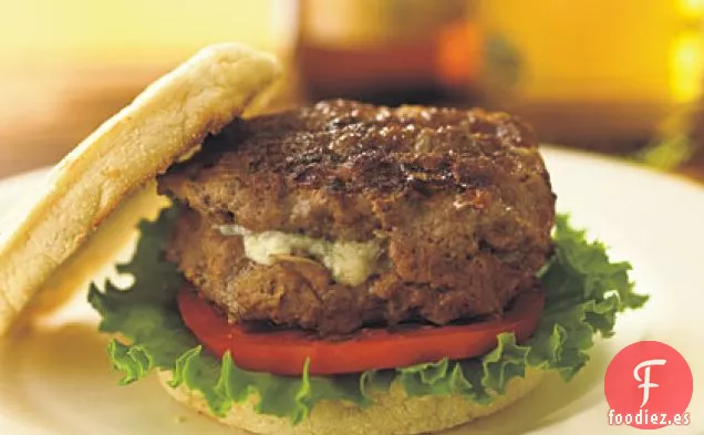 Hamburguesas Rellenas de Queso Azul