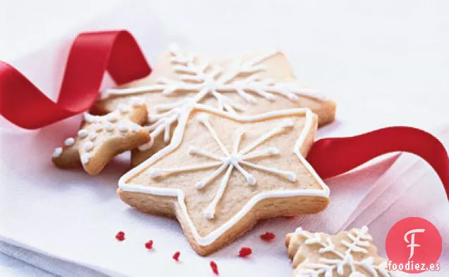 Obleas de Azúcar Navideñas con Glaseado de Vainilla