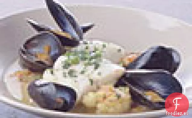 Bacalao Al Vapor Con Coliflor Y Azafrán