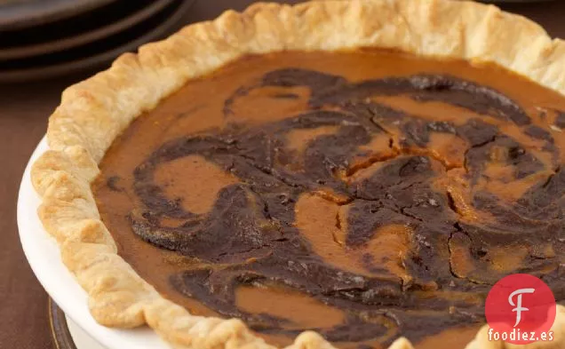 Pastel de Calabaza con Remolinos de Chocolate