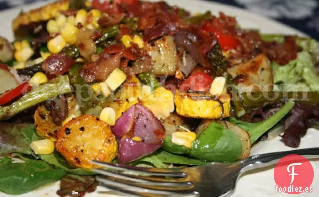 Ensalada de Espinacas de Verduras Asadas