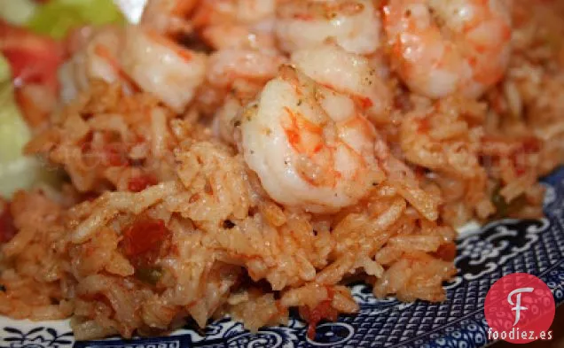 Arroz Rojo Sureño con Camarones