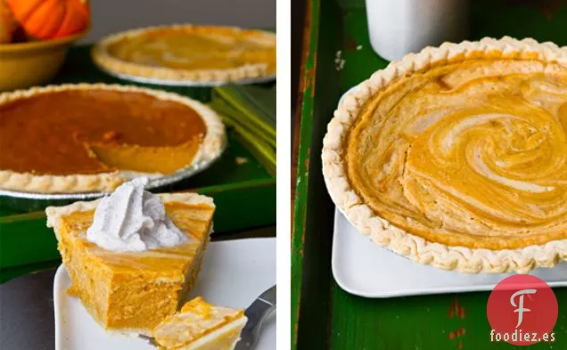 Pastel de Calabaza con remolino de Crema agria