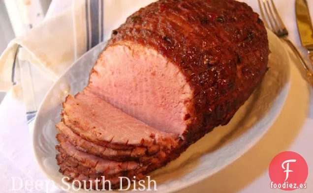 Jamón Glaseado de Gelatina de Pimienta de Cocción Lenta