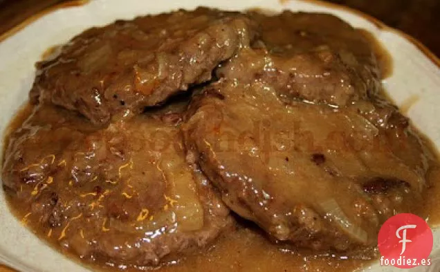 Carne de Hamburguesa con Salsa de Cebolla Cremosa