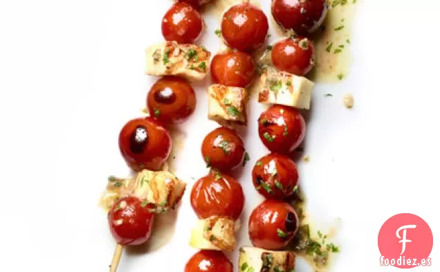 Brochetas de Tomate Cherry Halloumi