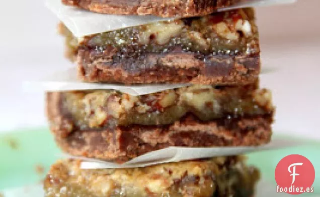 Barras de Pastel de Nueces de Chocolate