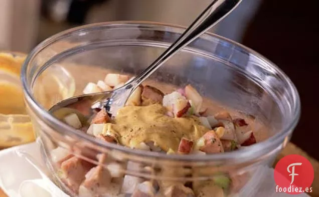 Dijon-Ensalada de Patatas con Salchicha de Pollo Ahumado
