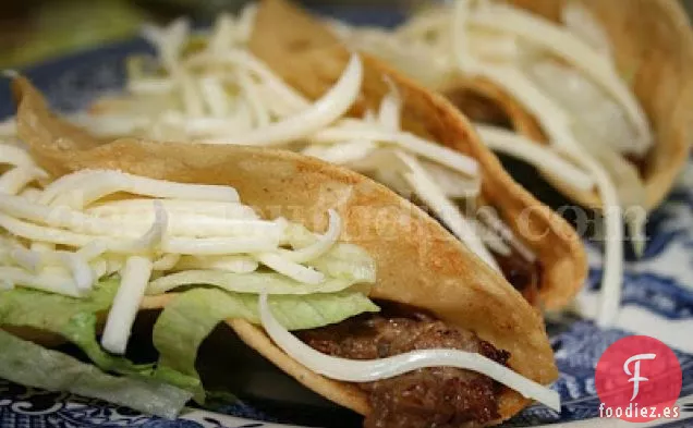 Auténticos Tacos de Carne de Res Rallada Mexicana