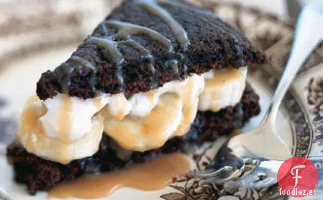Pasteles de Chocolate con Plátanos y Caramelo