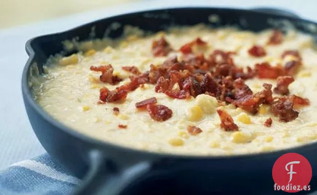 Crema de Maíz con Tocino y Puerros