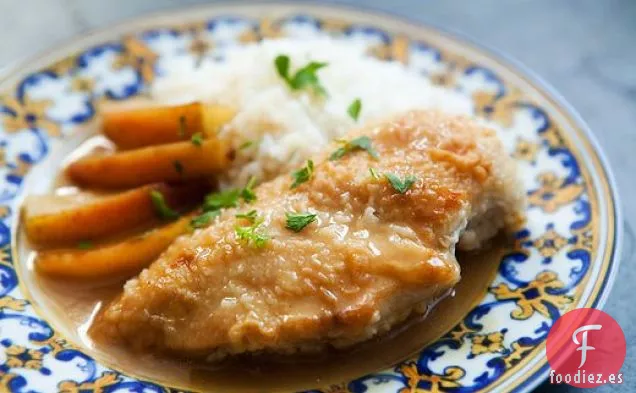 Pollo y Manzanas en Salsa de Mostaza y Miel