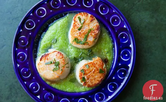 Vieiras con Salsa de Espárragos