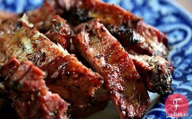 Costillas Cítricas Picantes a la Parrilla con Glaseado de Bourbon