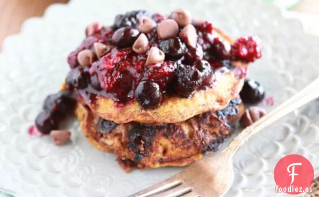 Tortitas de Mantequilla de Calabaza y Almendras con Chispas de Chocolate