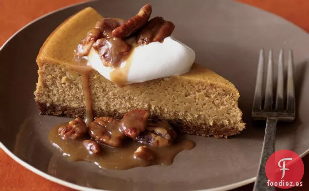 Tarta de Queso de Calabaza con Guarnición de Praliné de Nuez