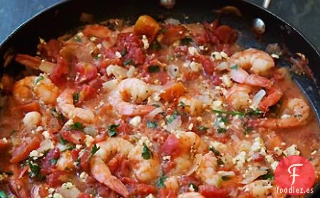 Camarones al Horno en Salsa Feta de Tomate
