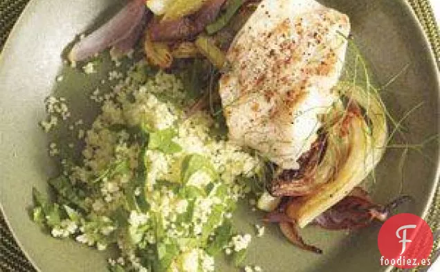 Bacalao Asado En sartén E Hinojo Con Cuscús De Espinacas