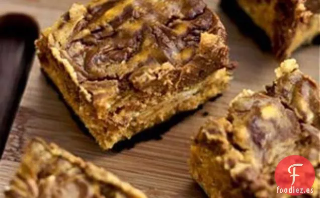 Barras de Pastel de Queso con Chocolate y Calabaza