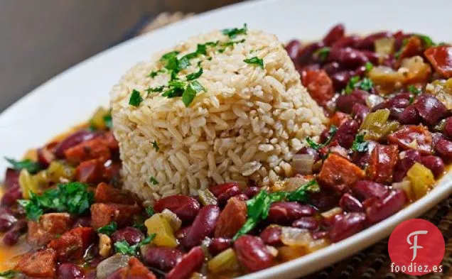 Frijoles Rojos Cajún y Arroz