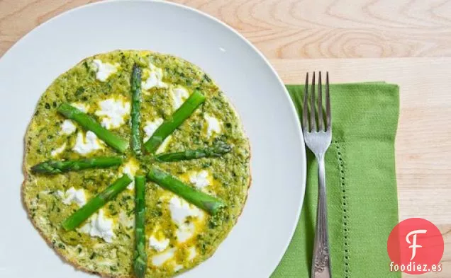 Tortilla de Pesto con Espárragos y Queso de Cabra