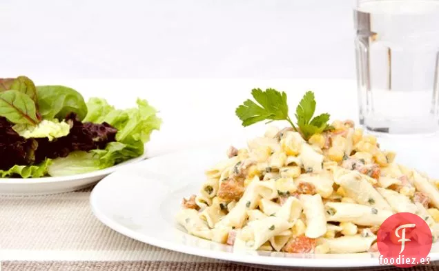 Ensalada de Pasta de Pechuga de Pollo Escalfada