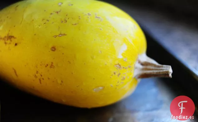 Calabaza Espagueti con Jarabe de Arce y Chalotes