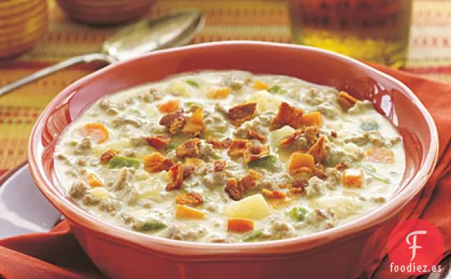 Sopa de Hamburguesa con Queso