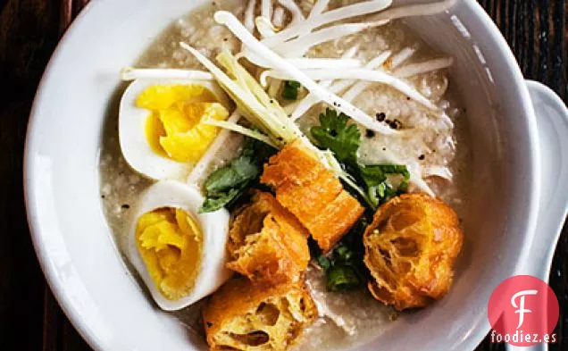 Congee de pollo (Gachas de arroz)