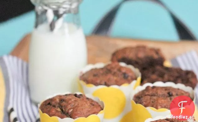 Muffins de Plátano y Chocolate con Dulce de Leche