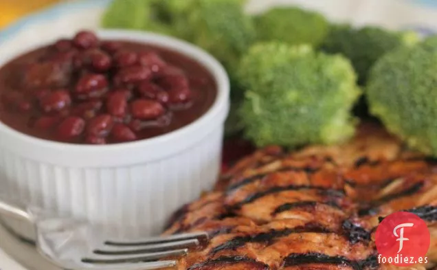 Pollo a la Parrilla con Ajo Y Melocotón