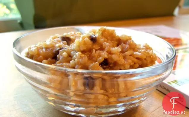 Risotto Fácil de Desayuno con Pasas de Canela (Sin Lácteos, Sin Gluten, Vegano)