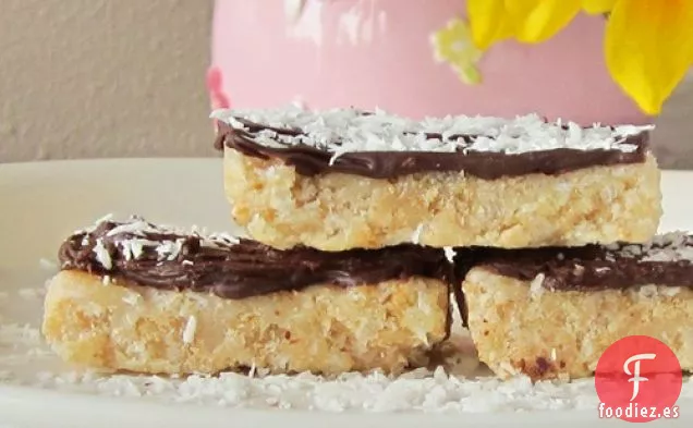 Barras Crujientes de Coco Bañadas en Chocolate (Sin Malvaviscos)