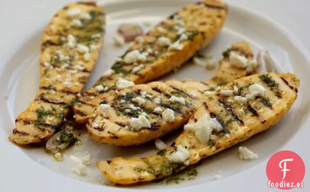 Calabaza Amarilla A La Parrilla Con Vinagreta De Eneldo Fresco Y Queso Feta