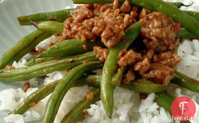 Judías Verdes Szechuan con Carne de Cerdo Molida