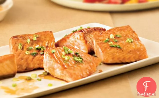 Salmón Con Glaseado De Jengibre Y Naranja