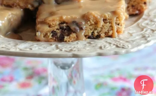 Barras de Pastel de Chispas de Chocolate Pegajosas Biscoff