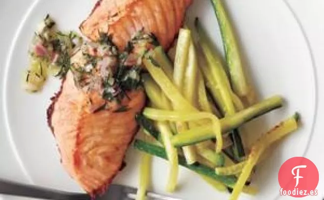 Salmón Y Calabacín Con Vinagreta De Chalota