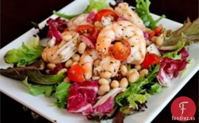 Ensalada de Camarones y Frijoles Blancos